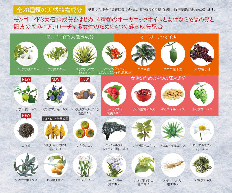 天然植物成分28種類